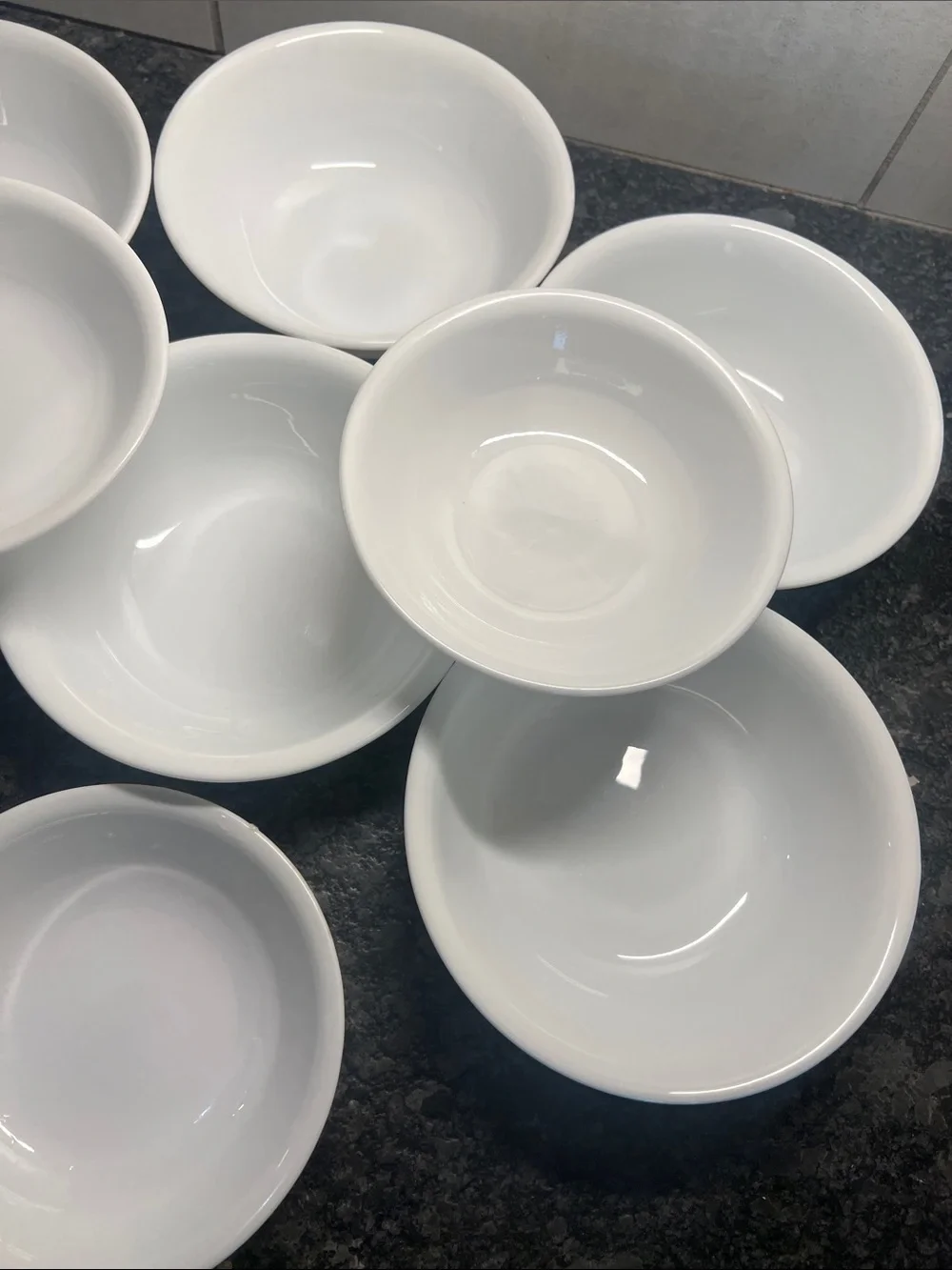 Vintage Corelle Set of 9 White Winter Frost Cereal or Dessert Serving Bowls